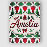 Personalised Name Buffalo Plaid Christmas Custom  Unique Gift Idea Elegant Feature Canvas Wall Art Print Decor Picture Ready to Hang