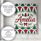 Personalised Name Buffalo Plaid Christmas Custom  Unique Gift Idea Elegant Feature Canvas Wall Art Print Decor Picture Ready to Hang
