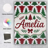Personalised Name Buffalo Plaid Christmas Custom  Unique Gift Idea Elegant Feature Canvas Wall Art Print Decor Picture Ready to Hang
