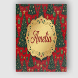 Personalised Name Festive Christmas Trees Custom  Unique Gift Idea Elegant Feature Canvas Wall Art Print Decor Picture Ready to Hang