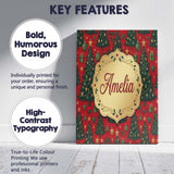 Personalised Name Festive Christmas Trees Custom  Unique Gift Idea Elegant Feature Canvas Wall Art Print Decor Picture Ready to Hang
