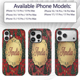 Festive Christmas Trees with Gifts Stars and Custom Name Protective Phone Case Mobile Cover Durable Everyday Smartphone Shock Resistant