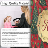 Festive Christmas Trees with Gifts Stars and Ornaments on Red Lovely  Personalised Custom Name Super Soft Fleece Blanket Bed Sofa Throw