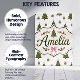 Personalised Name Minimal Christmas Trees Custom  Unique Gift Idea Elegant Feature Canvas Wall Art Print Decor Picture Ready to Hang