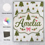 Personalised Name Minimal Christmas Trees Custom  Unique Gift Idea Elegant Feature Canvas Wall Art Print Decor Picture Ready to Hang