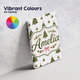 Personalised Name Minimal Christmas Trees Custom  Unique Gift Idea Elegant Feature Canvas Wall Art Print Decor Picture Ready to Hang