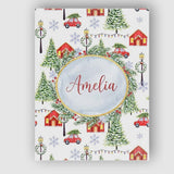 Personalised Name Winter Village with Red Custom  Unique Gift Idea Elegant Feature Canvas Wall Art Print Decor Picture Ready to Hang