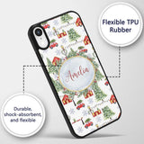 Winter Village with Red Houses Cars and Snowy Custom Name Protective Phone Case Mobile Cover Durable Everyday Smartphone Shock Resistant