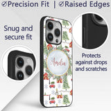 Winter Village with Red Houses Cars and Snowy Custom Name Protective Phone Case Mobile Cover Durable Everyday Smartphone Shock Resistant