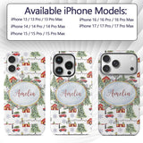 Winter Village with Red Houses Cars and Snowy Custom Name Protective Phone Case Mobile Cover Durable Everyday Smartphone Shock Resistant