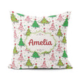 Custom Name Hand Drawn Trees with Stars Dots and Swirls Seamless Square Filled Cushion Throw Pillow Sofa Bed Home Decor Zip Washable UK Made