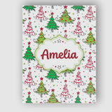 Personalised Name Hand Drawn Christmas Custom  Modern Room Accent Elegant Feature Canvas Wall Art Print Decor Picture Ready to Hang