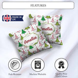 Custom Name Hand Drawn Trees with Stars Dots and Swirls Seamless Square Filled Cushion Throw Pillow Sofa Bed Home Decor Zip Washable UK Made