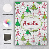 Personalised Name Hand Drawn Christmas Custom  Modern Room Accent Elegant Feature Canvas Wall Art Print Decor Picture Ready to Hang