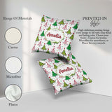 Custom Name Hand Drawn Trees with Stars Dots and Swirls Seamless Square Filled Cushion Throw Pillow Sofa Bed Home Decor Zip Washable UK Made