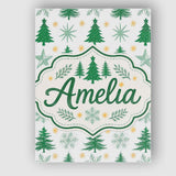 Personalised Name Minimal Christmas Trees Custom  Unique Gift Idea Elegant Feature Canvas Wall Art Print Decor Picture Ready to Hang