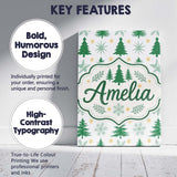 Personalised Name Minimal Christmas Trees Custom  Unique Gift Idea Elegant Feature Canvas Wall Art Print Decor Picture Ready to Hang