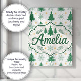 Personalised Name Minimal Christmas Trees Custom  Unique Gift Idea Elegant Feature Canvas Wall Art Print Decor Picture Ready to Hang