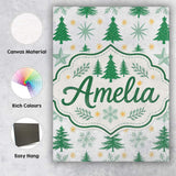 Personalised Name Minimal Christmas Trees Custom  Unique Gift Idea Elegant Feature Canvas Wall Art Print Decor Picture Ready to Hang