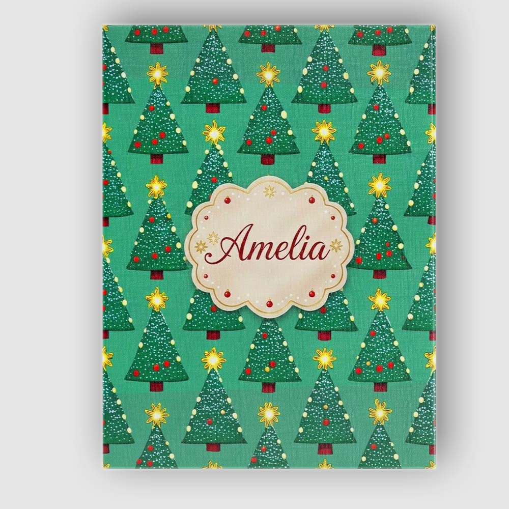 Personalised Name Festive Christmas Trees Custom  Unique Gift Idea Elegant Feature Canvas Wall Art Print Decor Picture Ready to Hang