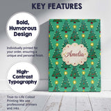 Personalised Name Festive Christmas Trees Custom  Unique Gift Idea Elegant Feature Canvas Wall Art Print Decor Picture Ready to Hang