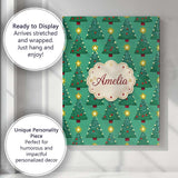 Personalised Name Festive Christmas Trees Custom  Unique Gift Idea Elegant Feature Canvas Wall Art Print Decor Picture Ready to Hang