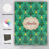 Personalised Name Festive Christmas Trees Custom  Unique Gift Idea Elegant Feature Canvas Wall Art Print Decor Picture Ready to Hang