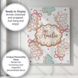 Personalised Name Cute Christmas Tree Custom Modern Room Accent Creative Decorator Style Canvas Wall Art Print Decor Picture Ready to Hang