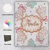 Personalised Name Cute Christmas Tree Custom Modern Room Accent Creative Decorator Style Canvas Wall Art Print Decor Picture Ready to Hang