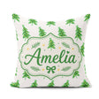 Custom Name Minimal Christmas with Yellow Lights Simple Seamless Square Filled Cushion Throw Pillow Sofa Bed Home Decor Zip Washable UK Made