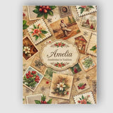 Personalised Name Antique Christmas Collage Custom  Bespoke Interior Contemporary Canvas Wall Art Print Decor Picture Ready to Hang