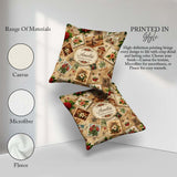 Custom Name Antique Christmas Collage with Cards and Decorations Square Filled Cushion Throw Pillow Sofa Bed Home Decor Zip Washable UK Made