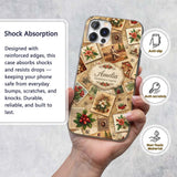 Antique Christmas Collage with Floral Cards and Custom Name Protective Phone Case Mobile Cover Durable Everyday Smartphone Shock Resistant
