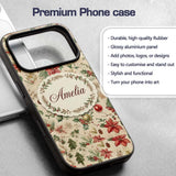 Vintage Christmas Ornaments with Printed Design Custom Name Protective Phone Case Mobile Cover Durable Everyday Smartphone Shock Resistant