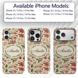 Vintage Christmas Ornaments with Printed Design Custom Name Protective Phone Case Mobile Cover Durable Everyday Smartphone Shock Resistant