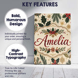 Personalised Name Festive Christmas Collage Custom  Bespoke Interior Contemporary Canvas Wall Art Print Decor Picture Ready to Hang