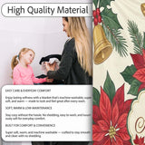 Vintage Holly Leaves Bells Poinsettia and Festive Botanical Seamless  Personalised Custom Name Super Soft Fleece Blanket Bed Sofa Throw
