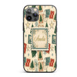 Vintage Christmas Postcards Stamps and Winter Custom Name Protective Phone Case Mobile Cover Durable Everyday Smartphone Shock Resistant