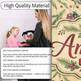 Watercolor Holly Berries Pine Branches and Botanical Christmas  Personalised Custom Name Super Soft Fleece Blanket Bed Sofa Throw