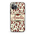 Cute Christmas Stockings Holly Printed Design Custom Name Protective Phone Case Mobile Cover Durable Everyday Smartphone Shock Resistant