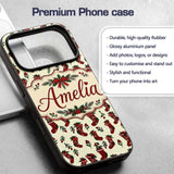 Cute Christmas Stockings Holly Printed Design Custom Name Protective Phone Case Mobile Cover Durable Everyday Smartphone Shock Resistant