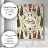 Personalised Name Cute Santa Claus Christmas Custom Bespoke  Contemporary Display Canvas Wall Art Print Decor Picture Ready to Hang