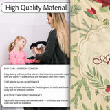 Elegant Botanical Pine Leaves Poinsettia Flowers and Winter Greenery  Personalised Custom Name Super Soft Fleece Blanket Bed Sofa Throw