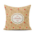 Custom Name Minimal Christmas Hanging Baubles Holly Branches and Square Filled Cushion Throw Pillow Sofa Bed Home Decor Zip Washable UK Made