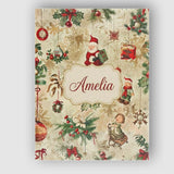 Personalised Name Whimsical Santa Claus Custom  Modern Room Accent Elegant Feature Canvas Wall Art Print Decor Picture Ready to Hang