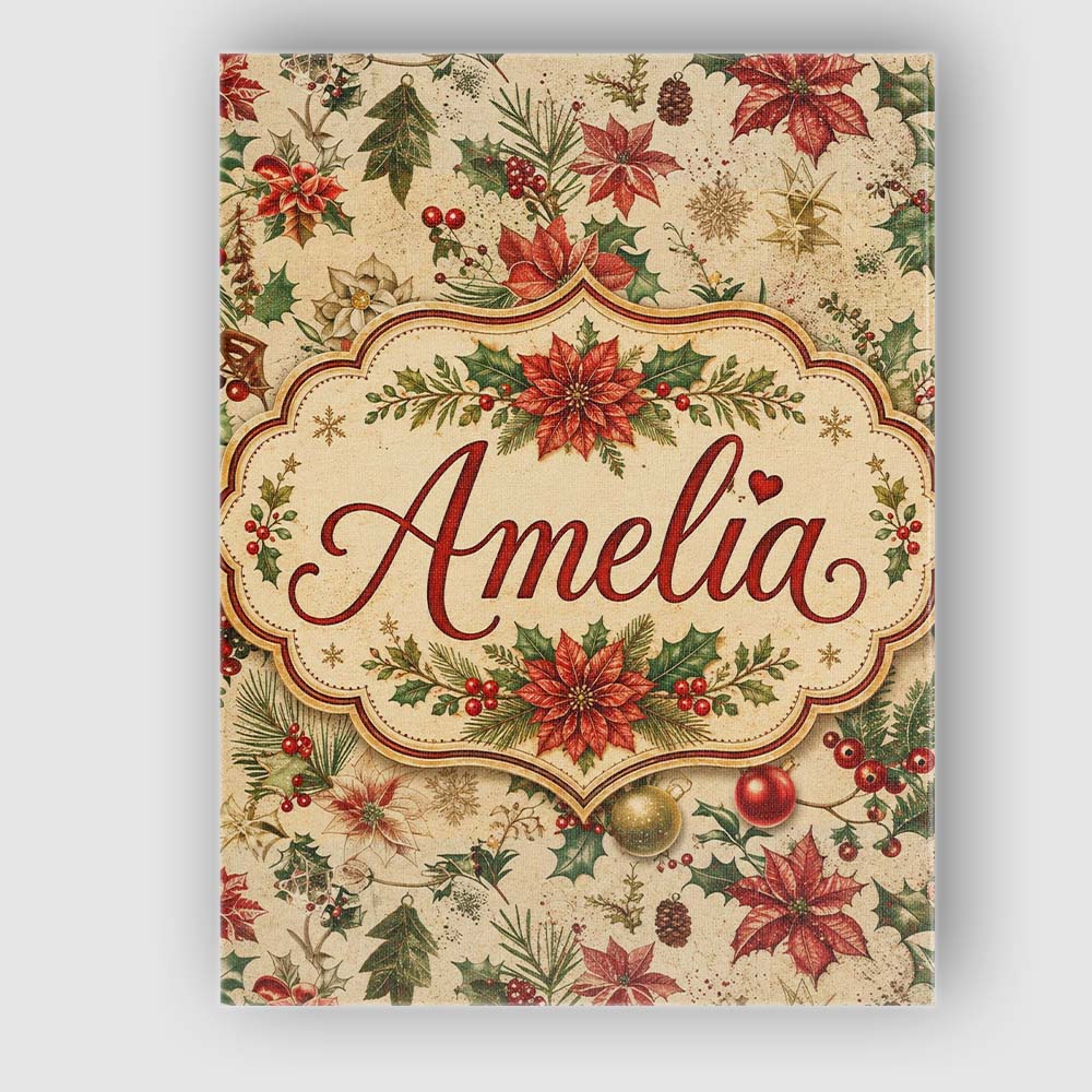 Personalised Name Delicate Christmas Custom Premium Decorative Design Modern Room Accent Canvas Wall Art Print Decor Picture Ready to Hang
