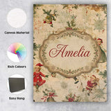 Personalised Name Victorian Style Christmas Custom  Bespoke Interior Contemporary Canvas Wall Art Print Decor Picture Ready to Hang