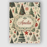 Personalised Name Festive Christmas Trees Custom  Unique Gift Idea Elegant Feature Canvas Wall Art Print Decor Picture Ready to Hang