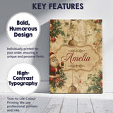 Personalised Name Rustic Santa Claus Custom Premium Decorative Design Modern Room Accent Canvas Wall Art Print Decor Picture Ready to Hang