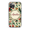 Festive Christmas Stocking Gifts Bells Holly Custom Name Protective Phone Case Mobile Cover Durable Everyday Smartphone Shock Resistant